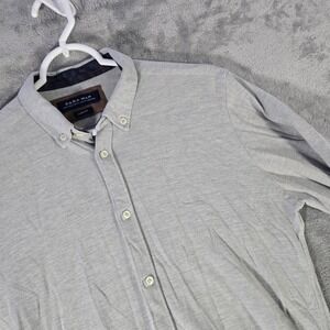 Zara Man Slim Fit Button Down Shirt Elbow Patch Long Sleeve Casual‎ M